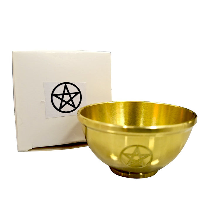 Bol sacré en cuivre parfumé avec pentagramme lunaire triphasé Olivenorma