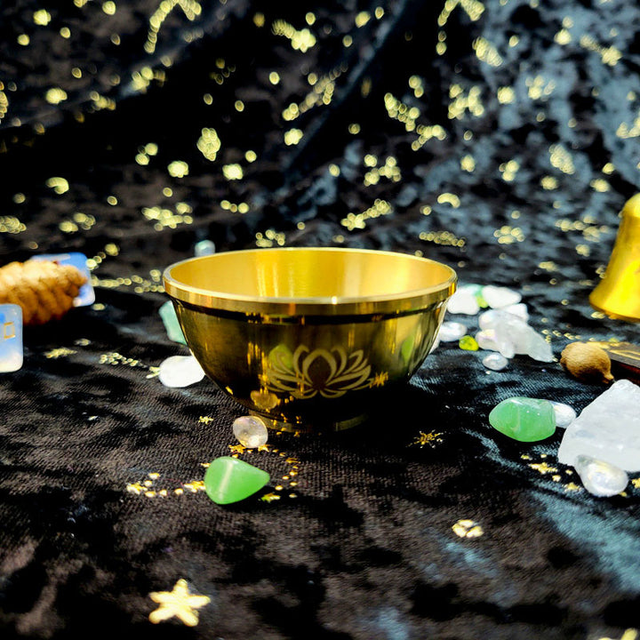 Bol sacré en cuivre parfumé avec pentagramme lunaire triphasé Olivenorma