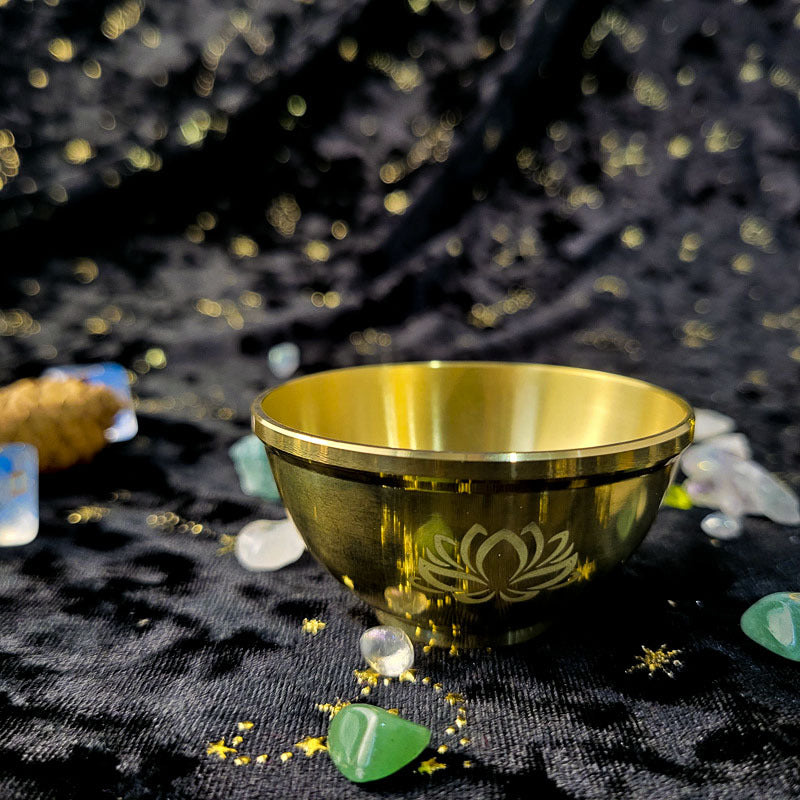 Bol sacré en cuivre parfumé avec pentagramme lunaire triphasé Olivenorma