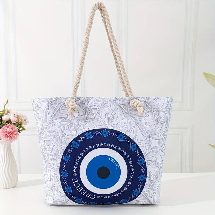 Sac fourre-tout de plage pour femme Olivenorma Blue Evil Eye
