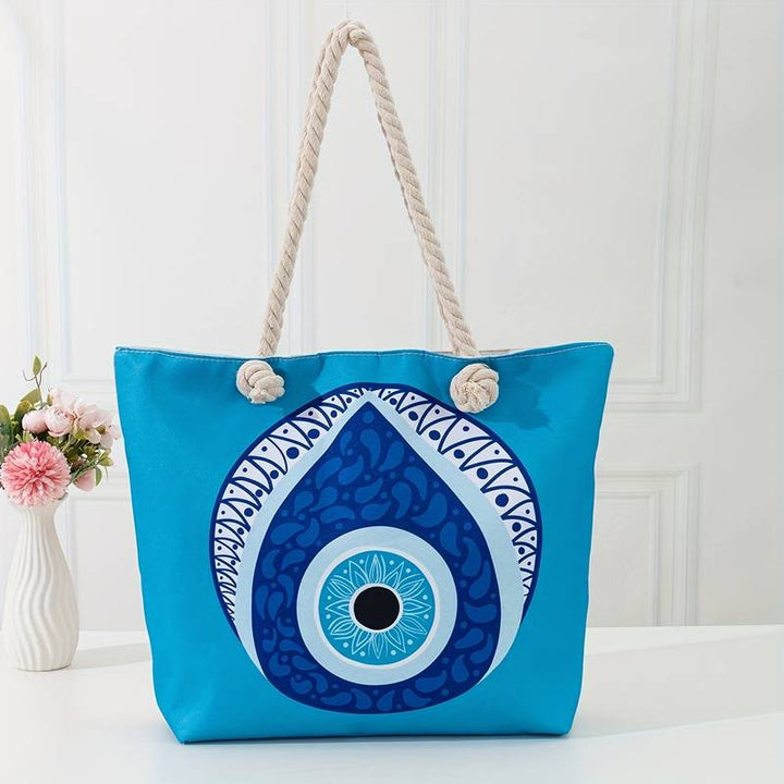 Sac fourre-tout de plage pour femme Olivenorma Blue Evil Eye