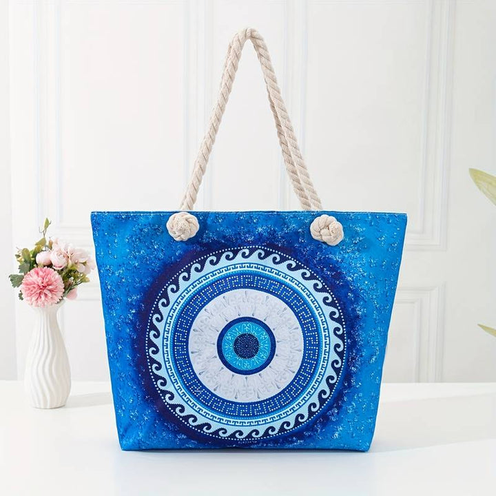Sac fourre-tout de plage pour femme Olivenorma Blue Evil Eye