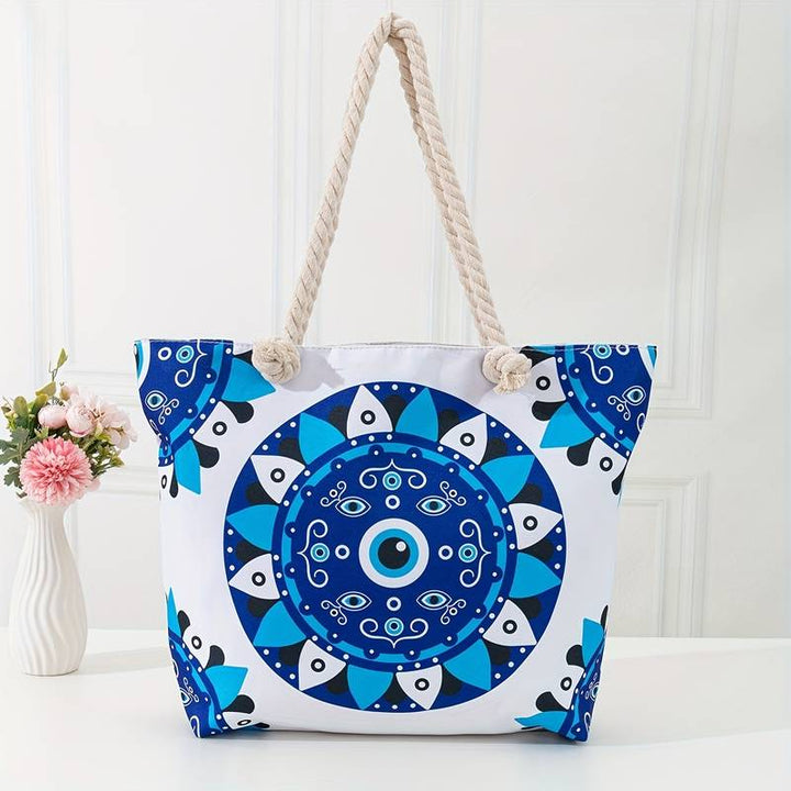 Sac fourre-tout de plage pour femme Olivenorma Blue Evil Eye
