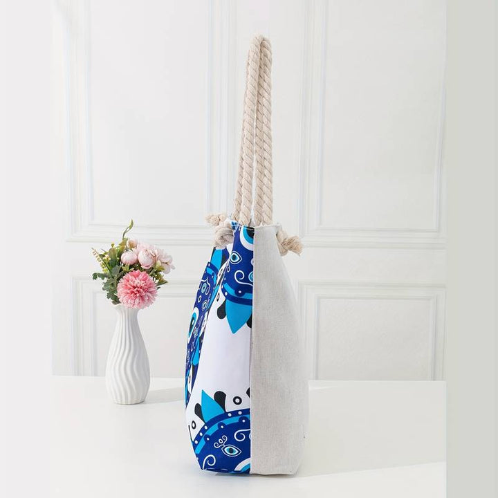 Sac fourre-tout de plage pour femme Olivenorma Blue Evil Eye