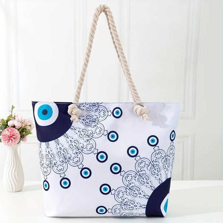 Sac fourre-tout de plage pour femme Olivenorma Blue Evil Eye