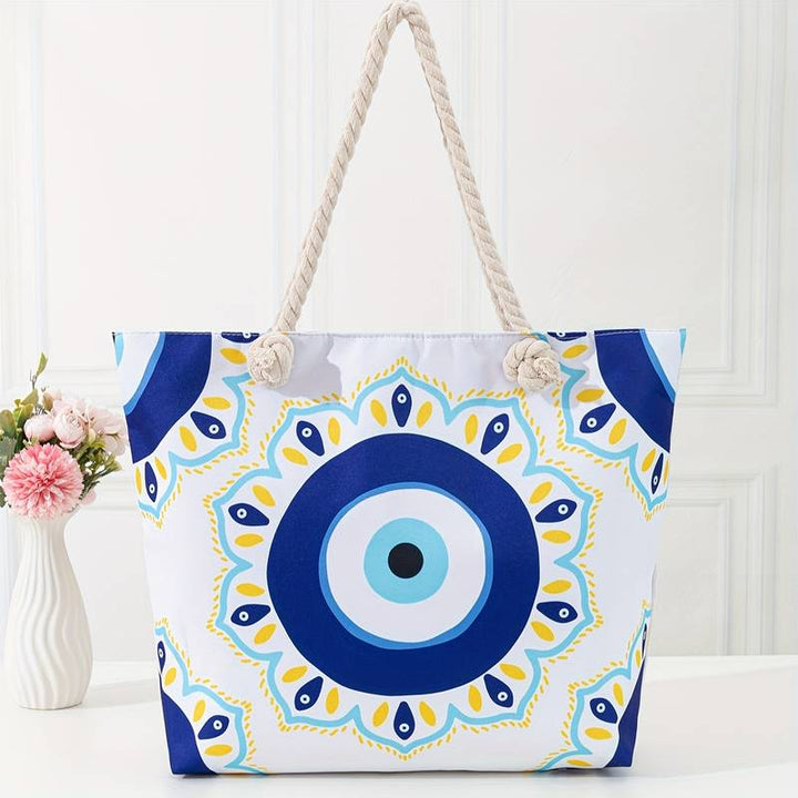 Sac fourre-tout de plage pour femme Olivenorma Blue Evil Eye