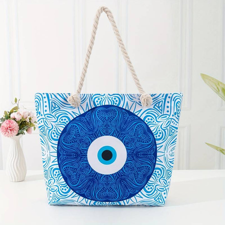 Sac fourre-tout de plage pour femme Olivenorma Blue Evil Eye