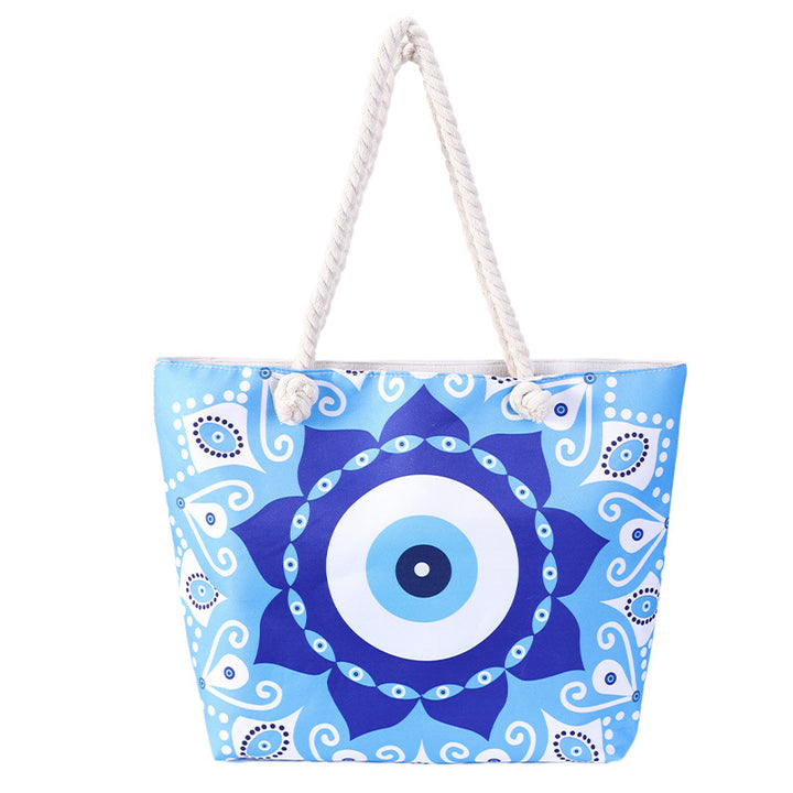 Sac fourre-tout de plage pour femme Olivenorma Blue Evil Eye