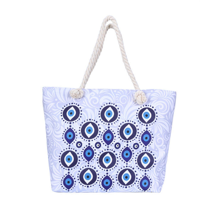 Sac fourre-tout de plage pour femme Olivenorma Blue Evil Eye