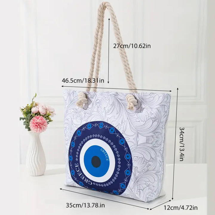 Sac fourre-tout de plage pour femme Olivenorma Blue Evil Eye