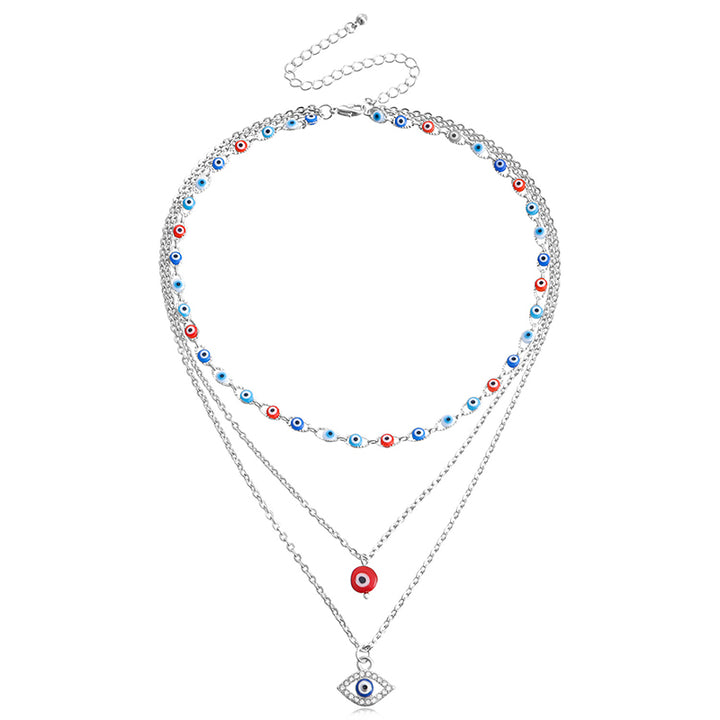 Collier à trois canapés en œil de diable coloré Olivenorma 