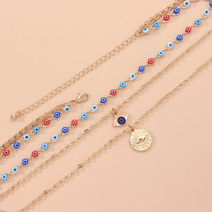 Collier à trois canapés en œil de diable coloré Olivenorma 