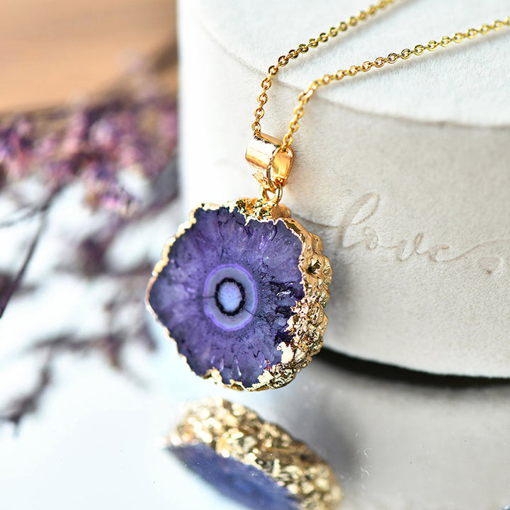 Collier en agate brute naturelle Olivenorma