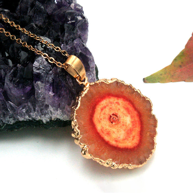 Collier en agate brute naturelle Olivenorma