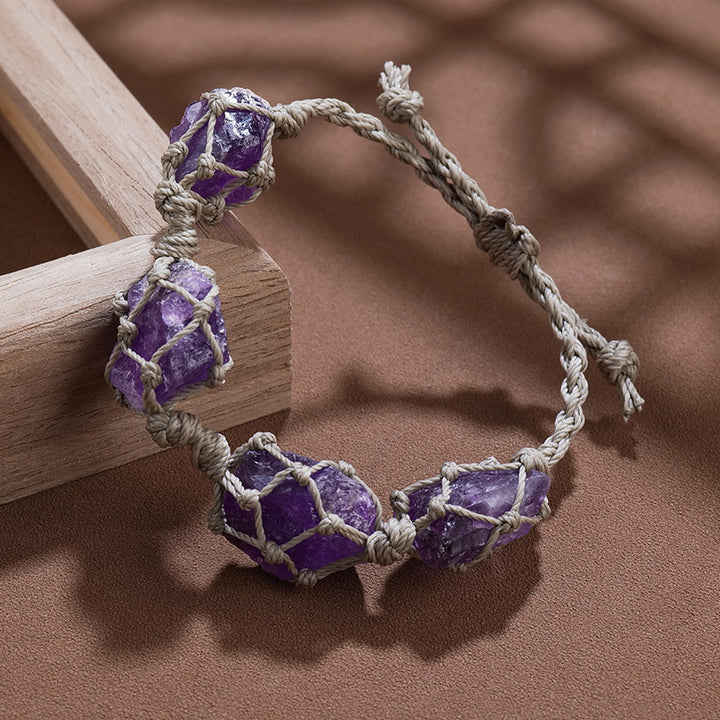Bracelet en corde de paraffine brute naturelle Olivenorma tissé à la main