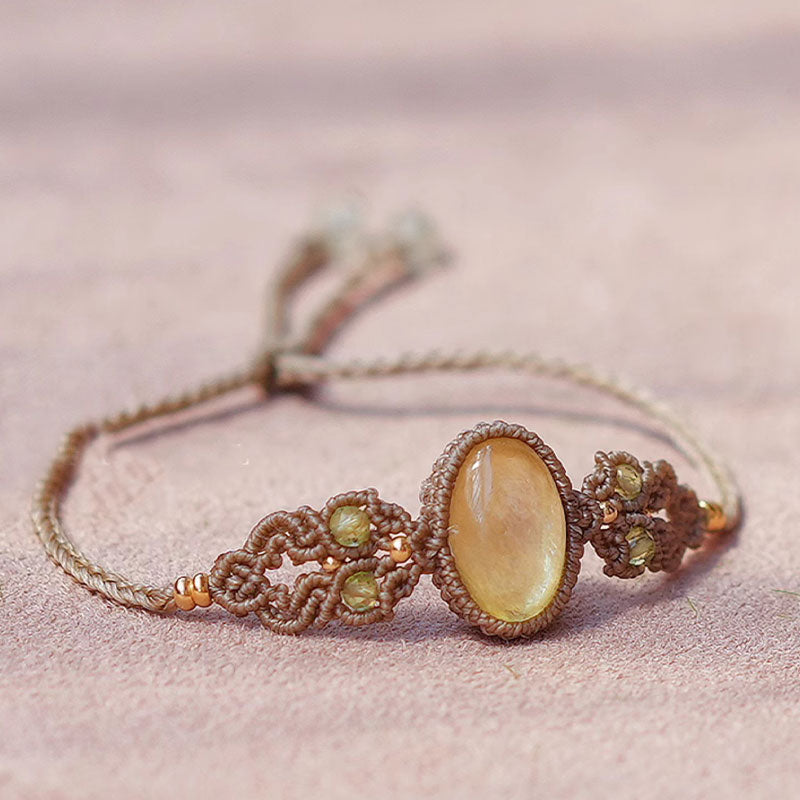 Bracelet tissé à la main en aigue-marine, lépidolite et charoïte naturelle Olivenorma