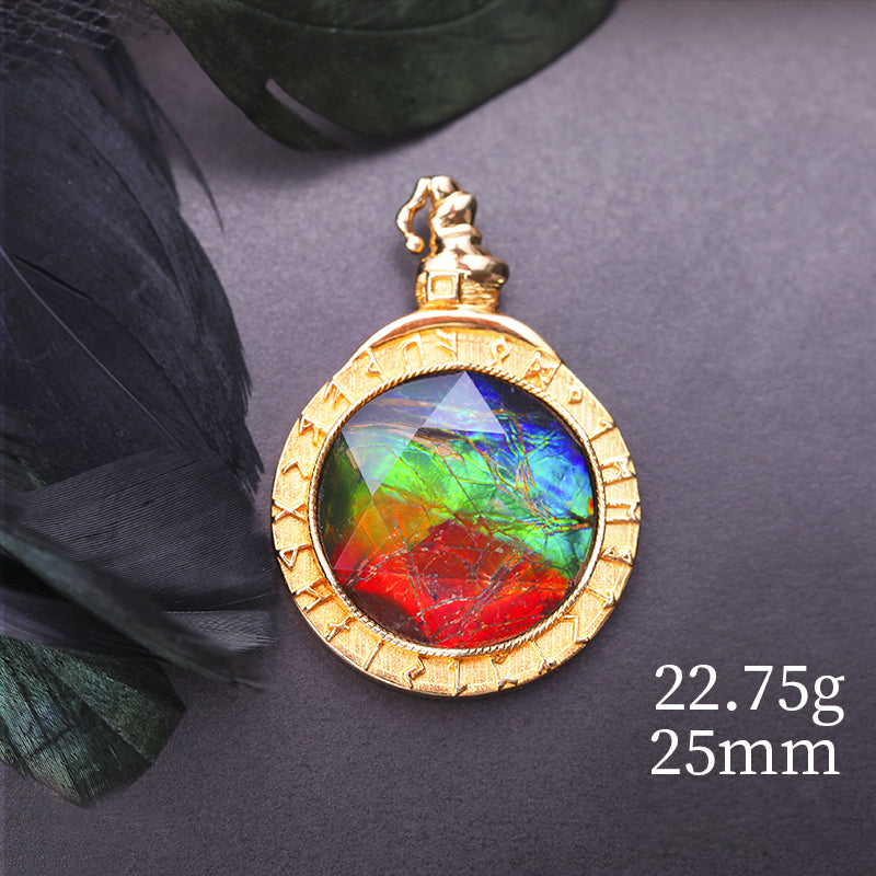 Collier en argent 925 avec ammolite naturelle Olivenorma 