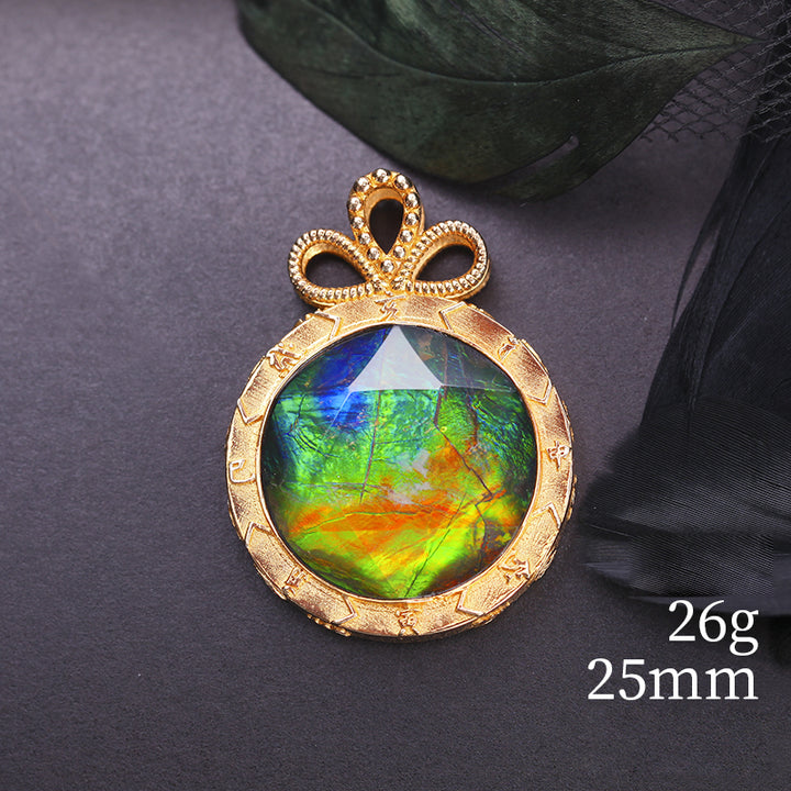 Collier en argent 925 avec ammolite naturelle Olivenorma 