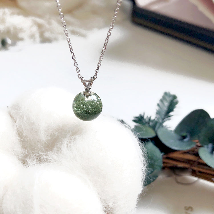 Collier et bracelet en argent sterling avec quartz fantôme vert Olivenorma 