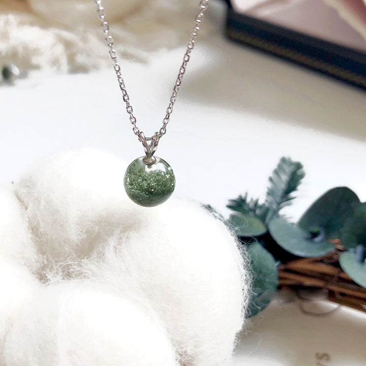 Collier et bracelet en argent sterling avec quartz fantôme vert Olivenorma 
