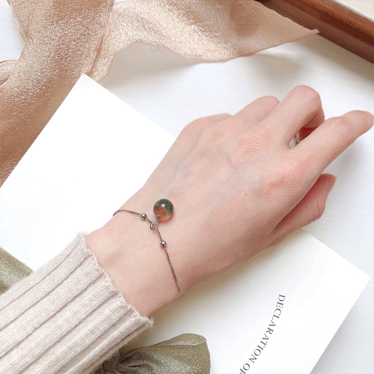 Collier et bracelet en argent sterling avec quartz fantôme vert Olivenorma 