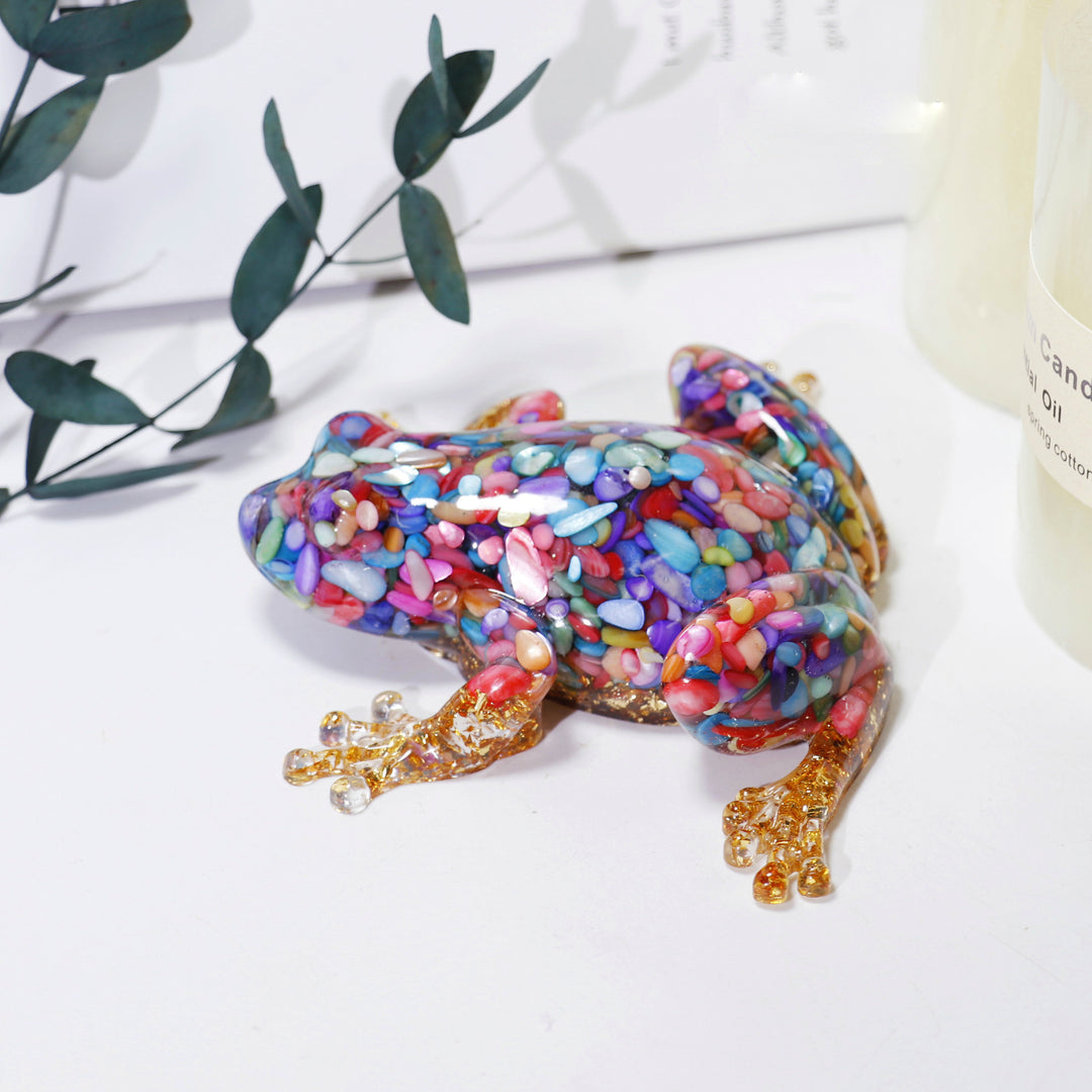 Décoration en pierre précieuse en forme de grenouille en résine cristalline Olivenorma - Pierres de couleur - image 2
