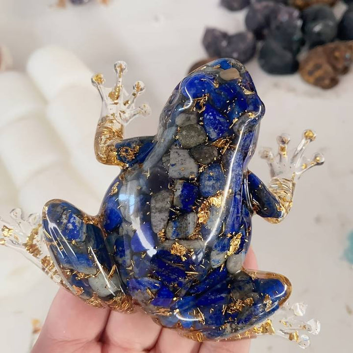 Décoration en pierre précieuse en forme de grenouille en résine cristalline Olivenorma - Lapis lazuli - image 24