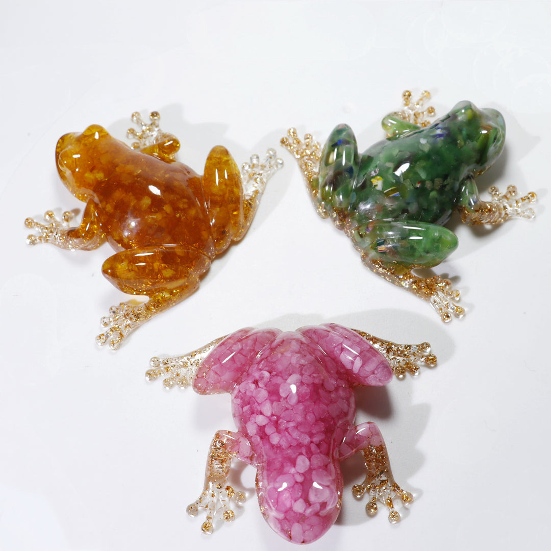 Décoration en pierre précieuse en forme de grenouille en résine cristalline Olivenorma - image 30