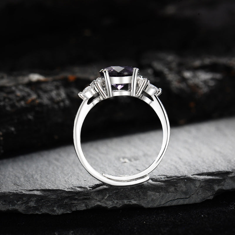 Olivenorma « La Présence Apaisante » – Bague Améthyste avec Zircon