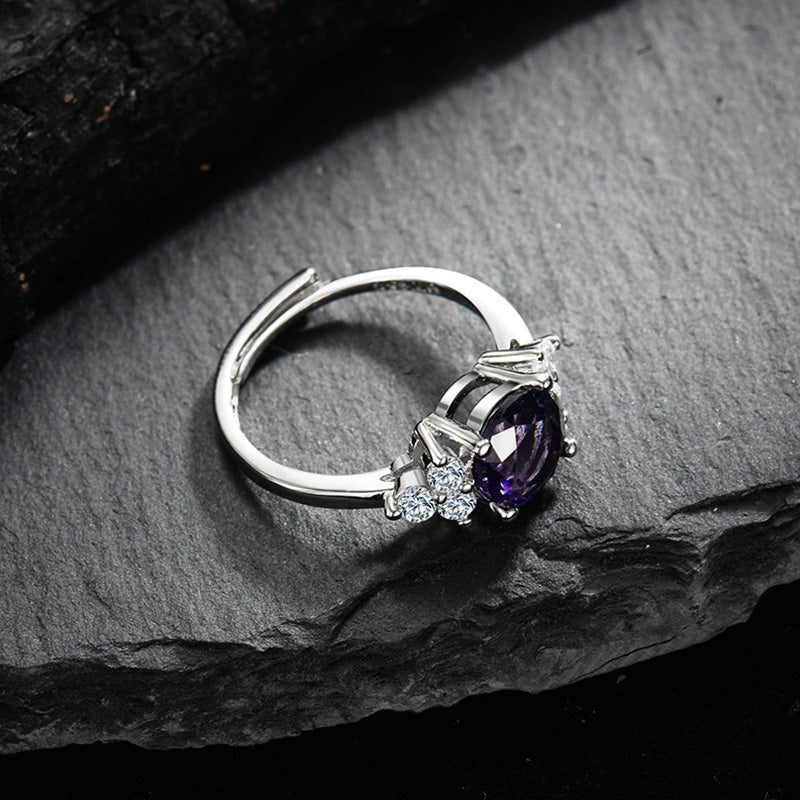 Olivenorma « La Présence Apaisante » – Bague Améthyste avec Zircon