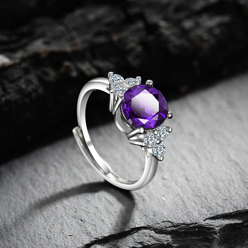 Olivenorma « La Présence Apaisante » – Bague Améthyste avec Zircon