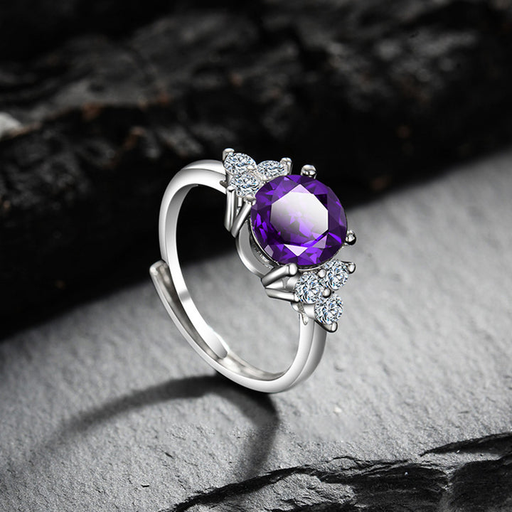 Olivenorma « La Présence Apaisante » – Bague Améthyste avec Zircon