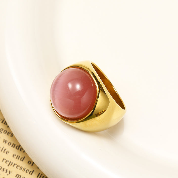 Bague en pierre précieuse avec grande pierre œil de chat Olivenorma