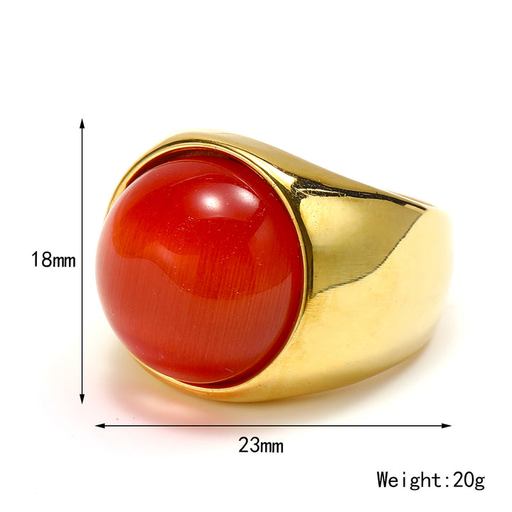 Bague en pierre précieuse avec grande pierre œil de chat Olivenorma