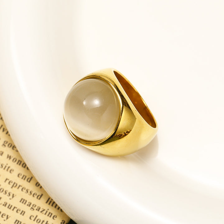 Bague en pierre précieuse avec grande pierre œil de chat Olivenorma