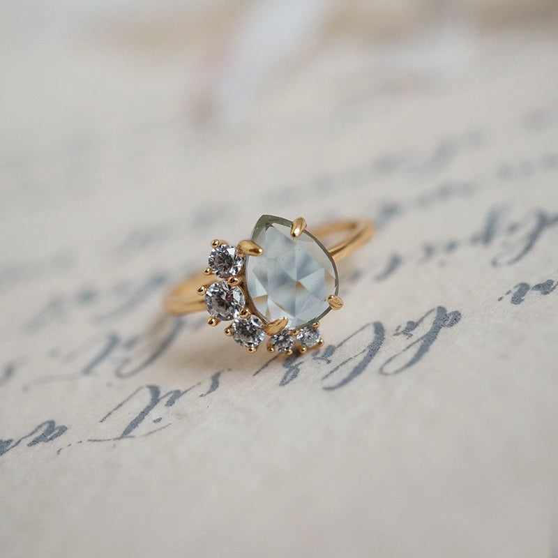 Olivenorma « Le bonheur éternel » – Bague aigue-marine avec zircon 