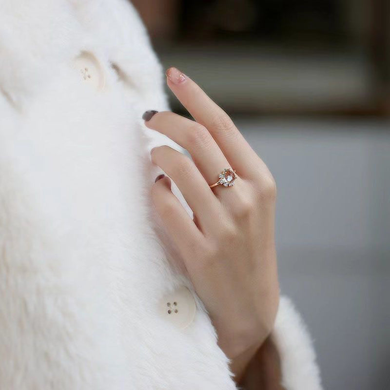 Olivenorma « Le bonheur éternel » – Bague aigue-marine avec zircon 