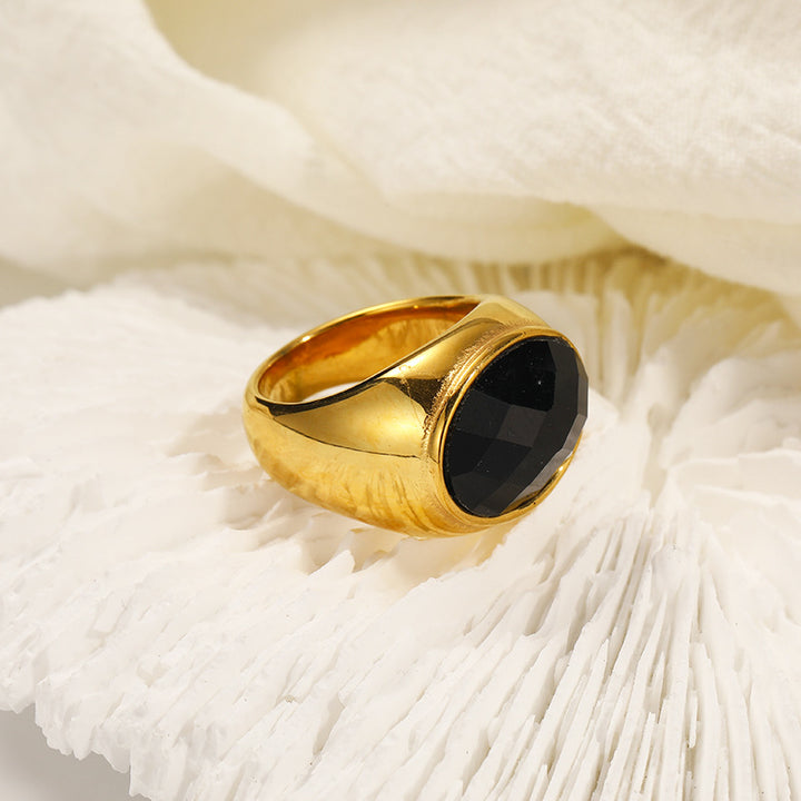 Bague simple de niche française en pierre naturelle Olivenorma