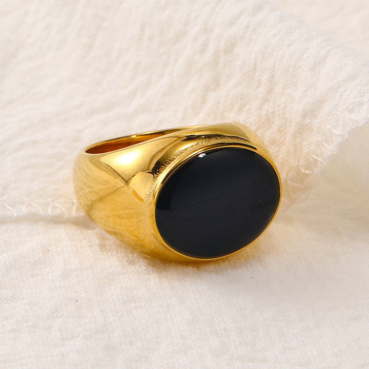 Bague simple de niche française en pierre naturelle Olivenorma