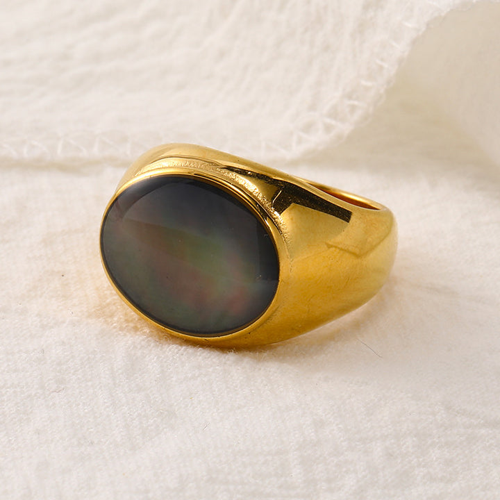 Bague simple de niche française en pierre naturelle Olivenorma