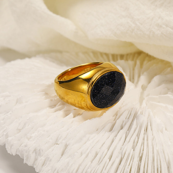 Bague simple de niche française en pierre naturelle Olivenorma
