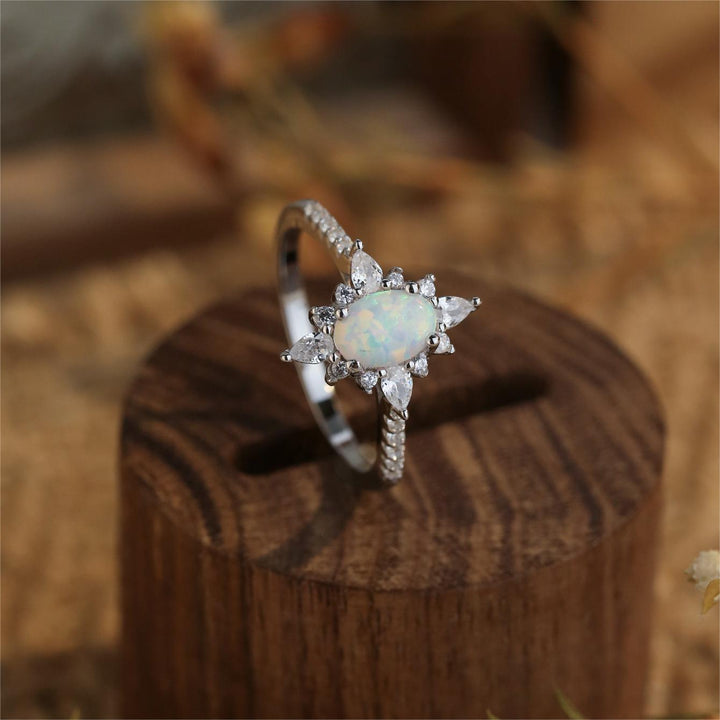 Bague de fiançailles délicate en opale S925 Olivenorma