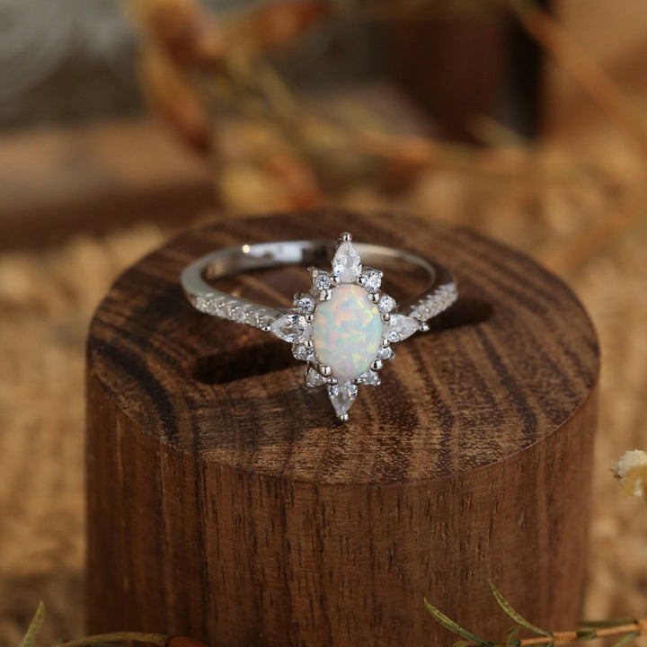 Bague de fiançailles délicate en opale S925 Olivenorma