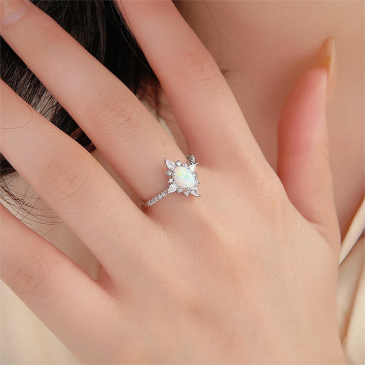 Bague de fiançailles délicate en opale S925 Olivenorma