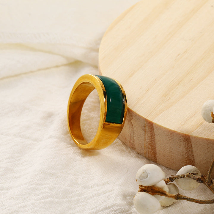 Bague en pierre oeil de chat Olivenorma
