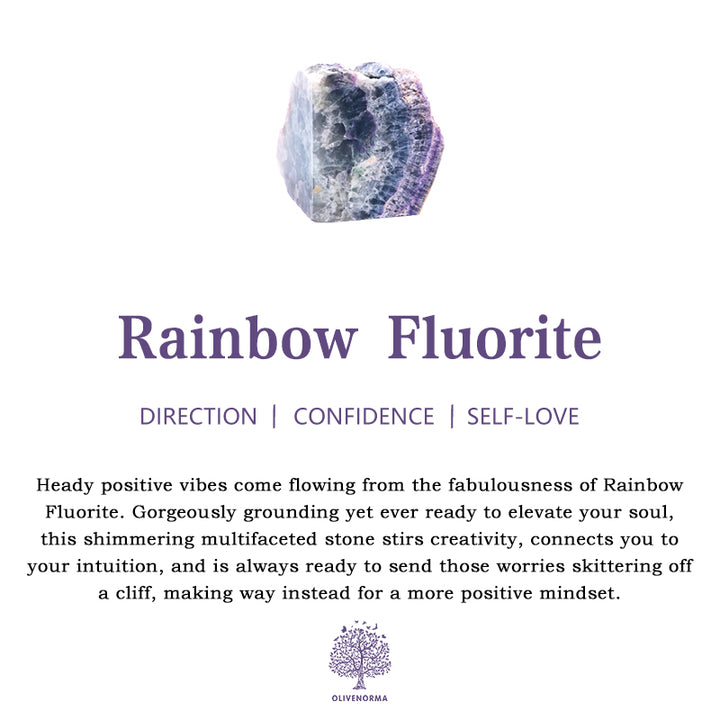 Bague papillon en fluorite arc-en-ciel naturelle Olivenorma