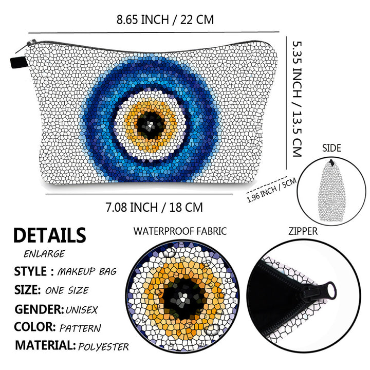 Trousse de maquillage Olivenorma avec symbole Hamsa et mauvais œil