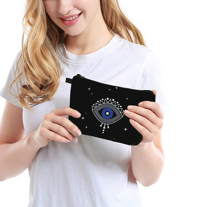 Trousse de maquillage Olivenorma avec symbole Hamsa et mauvais œil