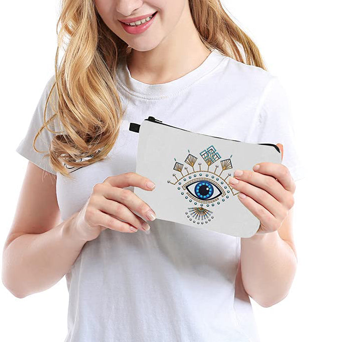 Trousse de maquillage Olivenorma avec symbole Hamsa et mauvais œil
