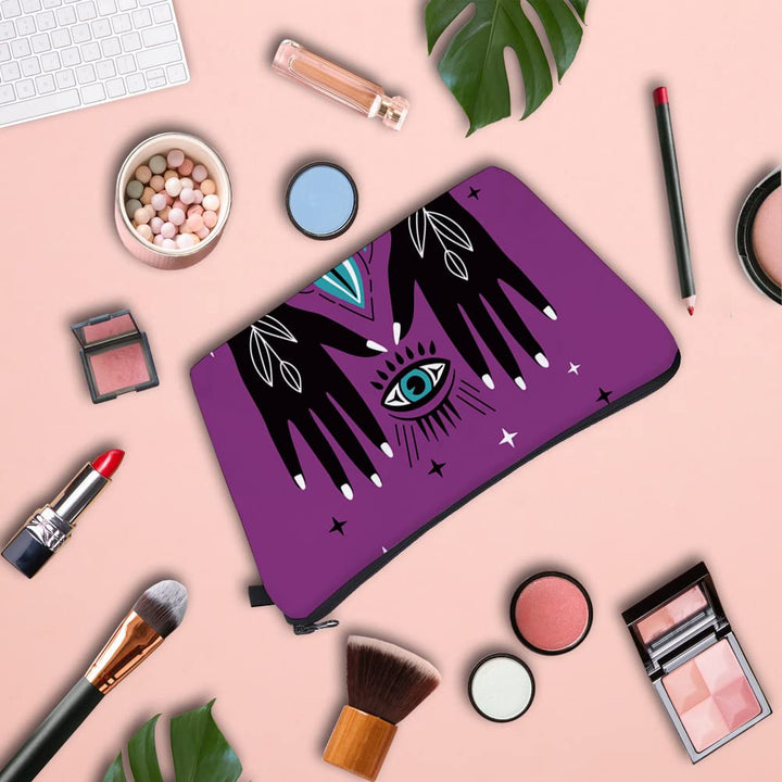 Trousse de maquillage Olivenorma avec symbole Hamsa et mauvais œil